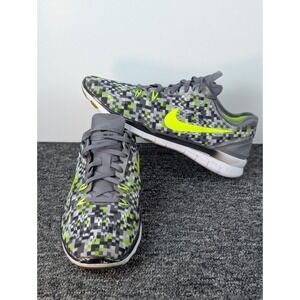 Nike Free 5.0 TR Fit Womens Size 8.5 Gray Green Camo Running Training Mesh Shoes